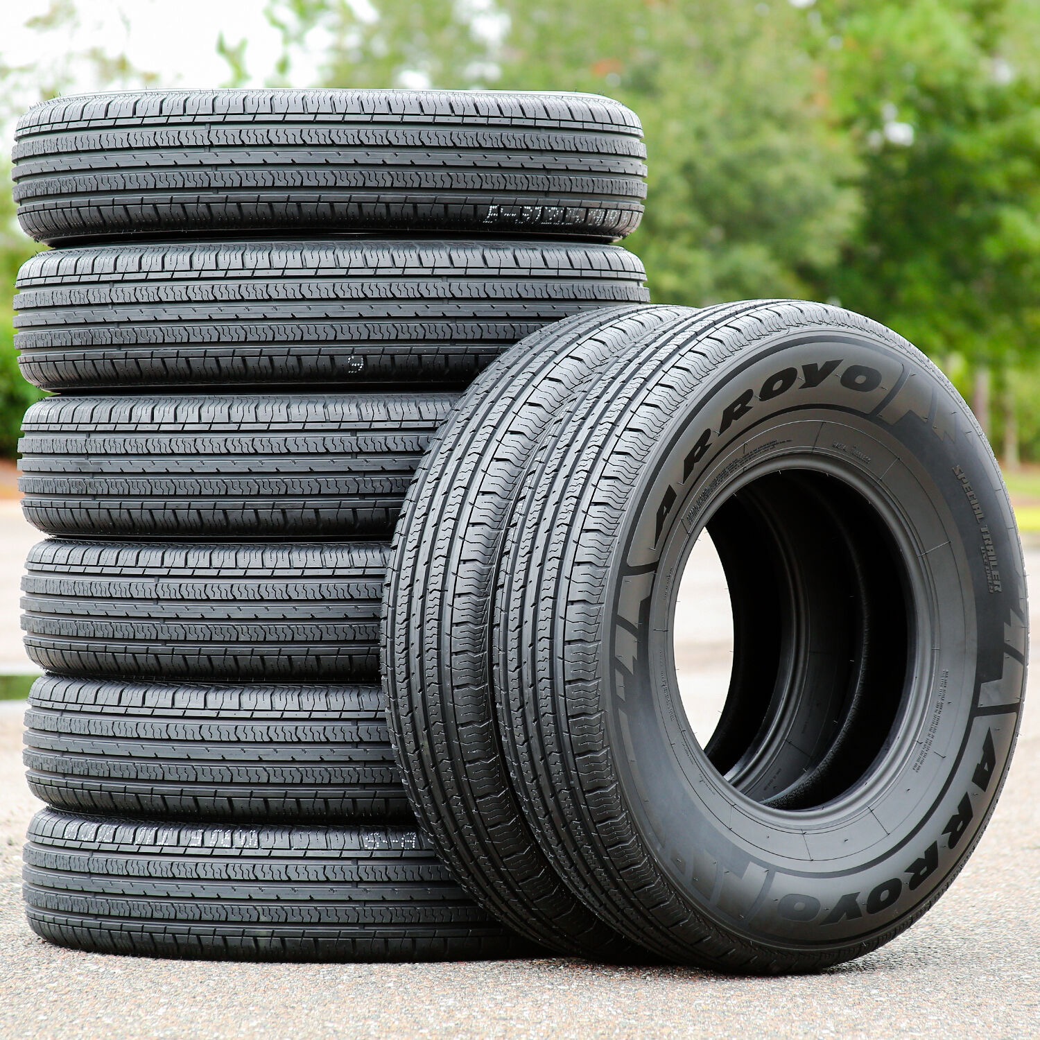 Stack of new tires