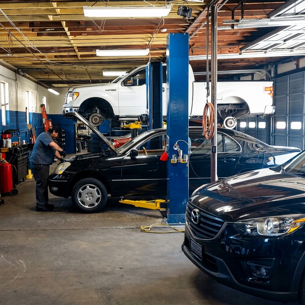 Inside the J's Auto Repair & Tires shop